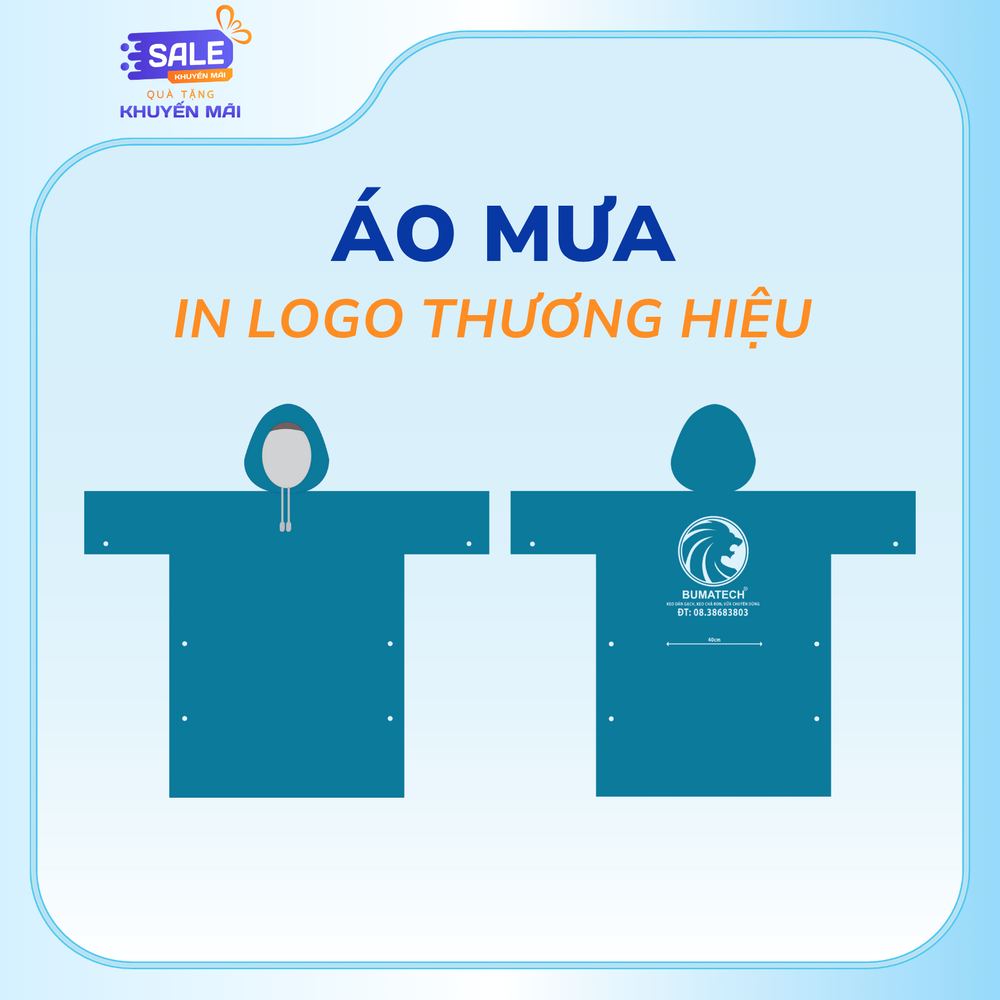Áo mưa in logo thương hiệu - Tiện lợi, tinh tế, đẳng cấp