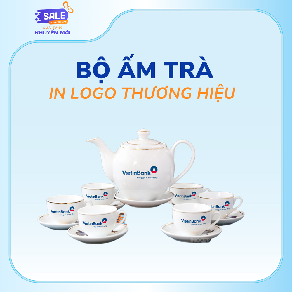 Bộ ấm trà in logo thương hiệu - Lựa chọn thông minh cho dịp trung thu