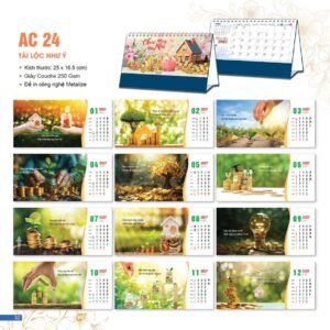 Lịch Bloc 2027 AC Mẫu AC24 - Tài Lộc Như Ý (25 x 16 cm) Quà Tặng Khuyến Mại Kích Cầu Cuối Năm in logo doanh nghiệp quà tặng Tết tại Quà Tặng Khuyến Mại KM