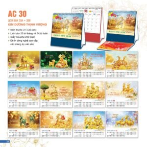 Lịch Để Bàn 2027 AC Mẫu AC30 (21 x 22 cm) Quà Tặng Khuyến Mại Kích Cầu Cuối Năm in logo doanh nghiệp quà tặng Tết tại Quà Tặng Khuyến Mại KM