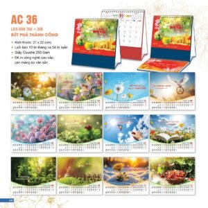 Lịch Để Bàn 2027 AC Mẫu AC36 (21 x 22 cm) Quà Tặng Khuyến Mại Kích Cầu Cuối Năm in logo doanh nghiệp quà tặng Tết tại Quà Tặng Khuyến Mại KM