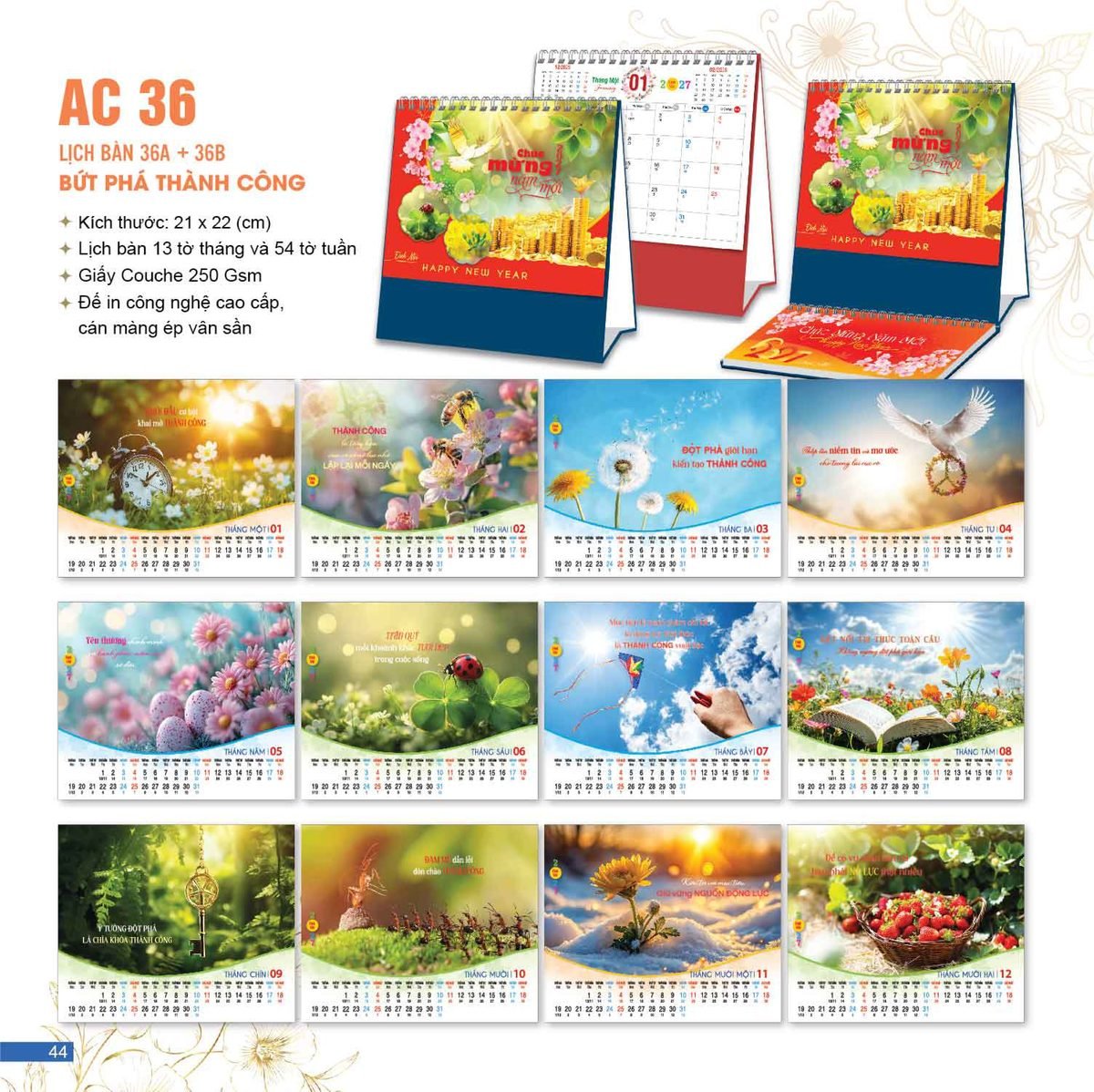 Lịch Để Bàn 2027 AC Mẫu AC36 (21 x 22 cm) Quà Tặng Khuyến Mại Kích Cầu Cuối Năm Lịch Để Bàn 2027 AC Mẫu AC36 (21 x 22 cm) Quà Tặng Khuyến Mại Kích Cầu Cuối Năm in logo doanh nghiệp quà tặng Tết tại Quà Tặng Khuyến Mại KM