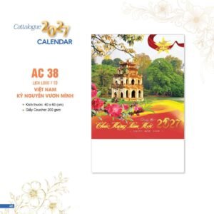 Lịch Bloc 2027 AC Mẫu AC38 (40 x 60 cm) Quà Tặng Khuyến Mại Kích Cầu Cuối Năm in logo doanh nghiệp quà tặng Tết tại Quà Tặng Khuyến Mại KM