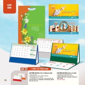 Lịch Bàn Chữ M (Có Note 52 Tuần) 2027 AH Mẫu AH52 (24 x 16cm) Quà Tặng Khuyến Mại Kích Cầu Cuối Năm in logo doanh nghiệp quà tặng Tết tại Quà Tặng Khuyến Mại KM