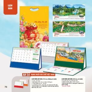 Lịch Bàn Chữ M (Có Note 52 Tuần) 2027 AH Mẫu AH54 (24 x 16cm) Quà Tặng Khuyến Mại Kích Cầu Cuối Năm in logo doanh nghiệp quà tặng Tết tại Quà Tặng Khuyến Mại KM