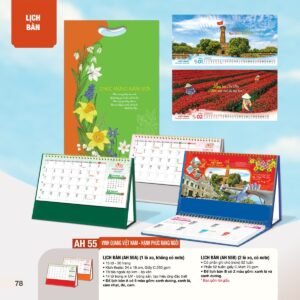 Lịch Bàn Chữ M (Có Note 52 Tuần) 2027 AH Mẫu AH55 (24 x 16cm) Quà Tặng Khuyến Mại Kích Cầu Cuối Năm in logo doanh nghiệp quà tặng Tết tại Quà Tặng Khuyến Mại KM
