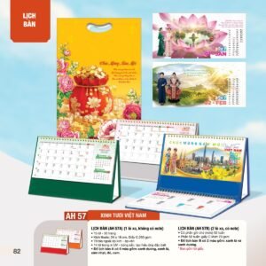 Lịch Bàn Chữ M (Có Note 52 Tuần) 2027 AH Mẫu AH57 (24 x 16cm) Quà Tặng Khuyến Mại Kích Cầu Cuối Năm in logo doanh nghiệp quà tặng Tết tại Quà Tặng Khuyến Mại KM