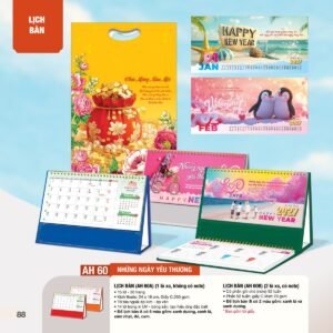 Lịch Bàn Chữ M (Có Note 52 Tuần) 2027 AH Mẫu AH60 (24 x 16cm) Quà Tặng Khuyến Mại Kích Cầu Cuối Năm in logo doanh nghiệp quà tặng Tết tại Quà Tặng Khuyến Mại KM