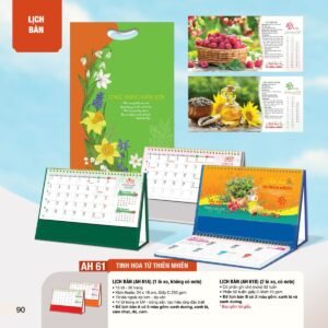 Lịch Bàn Chữ M (Có Note 52 Tuần) 2027 AH Mẫu AH61 (24 x 16cm) Quà Tặng Khuyến Mại Kích Cầu Cuối Năm in logo doanh nghiệp quà tặng Tết tại Quà Tặng Khuyến Mại KM