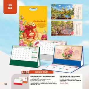 Lịch Bàn Chữ M (Có Note 52 Tuần) 2027 AH Mẫu AH63 (24 x 16cm) Quà Tặng Khuyến Mại Kích Cầu Cuối Năm in logo doanh nghiệp quà tặng Tết tại Quà Tặng Khuyến Mại KM