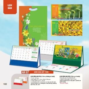 Lịch Bàn Chữ M (Có Note 52 Tuần) 2027 AH Mẫu AH67 - Lộc Xuân (24 x 16cm) Quà Tặng Khuyến Mại Kích Cầu Cuối Năm in logo doanh nghiệp quà tặng Tết tại Quà Tặng Khuyến Mại KM