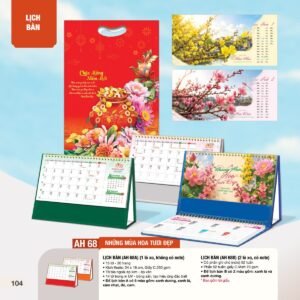 Lịch Bàn Chữ M (Có Note 52 Tuần) 2027 AH Mẫu AH68 (24 x 16cm) Quà Tặng Khuyến Mại Kích Cầu Cuối Năm in logo doanh nghiệp quà tặng Tết tại Quà Tặng Khuyến Mại KM