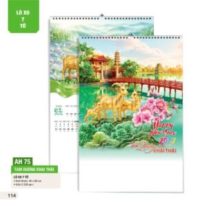 Lịch Treo Tường Lò Xo 7 Tờ 2027 AH Mẫu AH75 (40 x 60cm) Quà Tặng Khuyến Mại Kích Cầu Cuối Năm in logo doanh nghiệp quà tặng Tết tại Quà Tặng Khuyến Mại KM