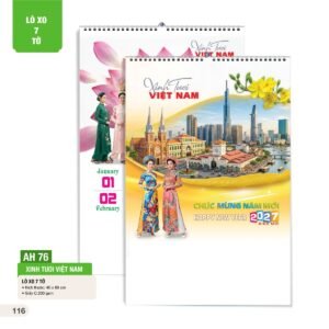 Lịch Treo Tường Lò Xo 7 Tờ 2027 AH Mẫu AH76 (40 x 60cm) Quà Tặng Khuyến Mại Kích Cầu Cuối Năm in logo doanh nghiệp quà tặng Tết tại Quà Tặng Khuyến Mại KM