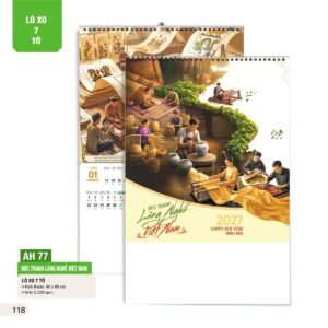 Lịch Treo Tường Lò Xo 7 Tờ 2027 AH Mẫu AH77 (40 x 60cm) Quà Tặng Khuyến Mại Kích Cầu Cuối Năm in logo doanh nghiệp quà tặng Tết tại Quà Tặng Khuyến Mại KM