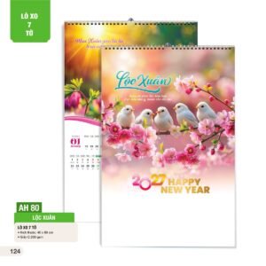Lịch Treo Tường Lò Xo 7 Tờ 2027 AH Mẫu AH80 (40 x 60cm) Quà Tặng Khuyến Mại Kích Cầu Cuối Năm in logo doanh nghiệp quà tặng Tết tại Quà Tặng Khuyến Mại KM