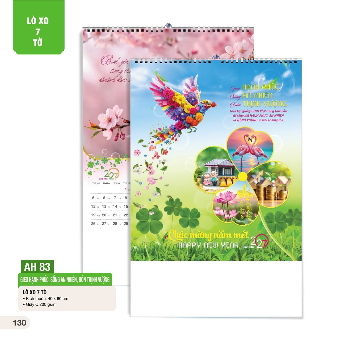 Lịch Treo Tường Lò Xo 7 Tờ 2027 AH Mẫu AH83 (40 x 60cm) Quà Tặng Khuyến Mại Kích Cầu Cuối Năm Lịch Treo Tường Lò Xo 7 Tờ 2027 AH Mẫu AH83 (40 x 60cm) Quà Tặng Khuyến Mại Kích Cầu Cuối Năm in logo doanh nghiệp quà tặng Tết tại Quà Tặng Khuyến Mại KM