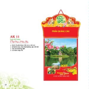 Lịch 52 Tuần 2027 AK Mẫu AK11 (31 x 42 cm) Quà Tặng Khuyến Mại Kích Cầu Cuối Năm in logo doanh nghiệp quà tặng Tết tại Quà Tặng Khuyến Mại KM