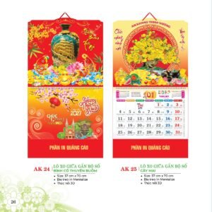 Lịch Treo Tường Lò Xo 2027 AK Mẫu AK24 (40 x 60 cm) Quà Tặng Khuyến Mại Kích Cầu Cuối Năm in logo doanh nghiệp quà tặng Tết tại Quà Tặng Khuyến Mại KM