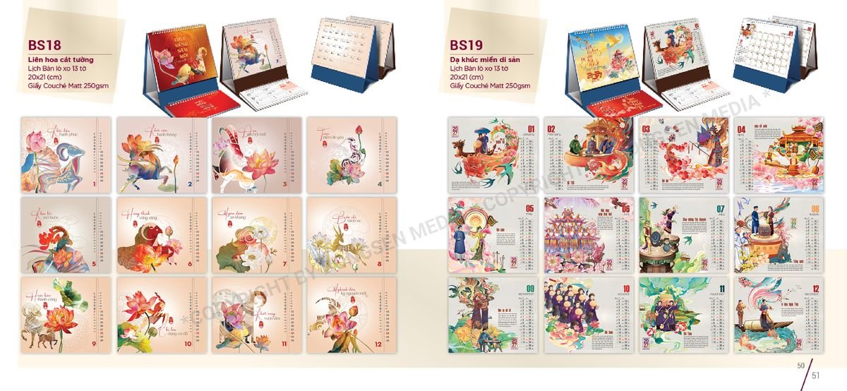 Lịch Để Bàn Nghệ Thuật 2027 BS26 Quà Tặng Khuyến Mại Kích Cầu Cuối Năm