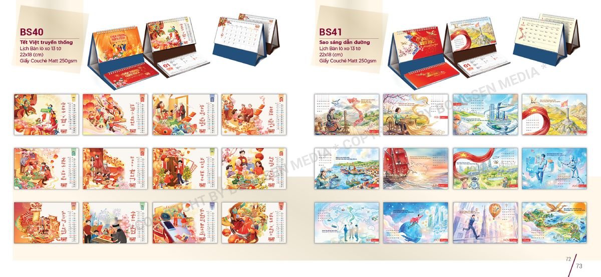 Lịch Để Bàn Nghệ Thuật 2027 BS37 Quà Tặng Khuyến Mại Kích Cầu Cuối Năm