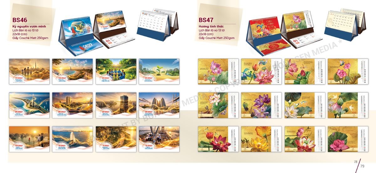 Lịch 52 Tuần BS 2027 BS40 Quà Tặng Khuyến Mại Kích Cầu Cuối Năm