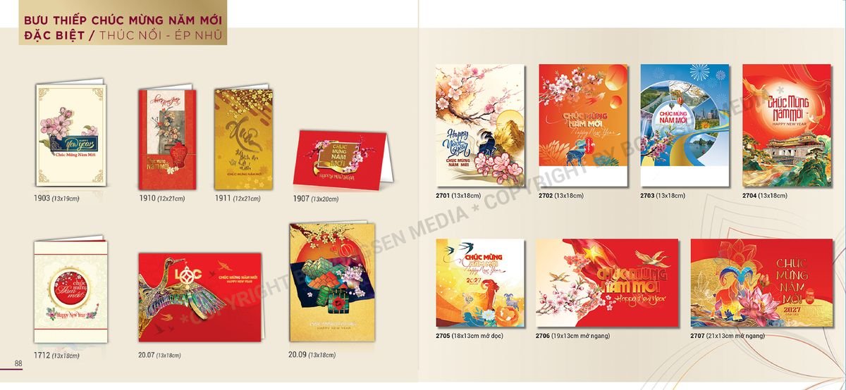 Bưu Thiếp Chúc Tết BS BS45 Quà Tặng Khuyến Mại Kích Cầu Cuối Năm