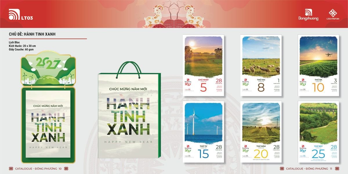 Lịch Bloc ĐP 2027 DP04 Quà Tặng Khuyến Mại Kích Cầu Cuối Năm