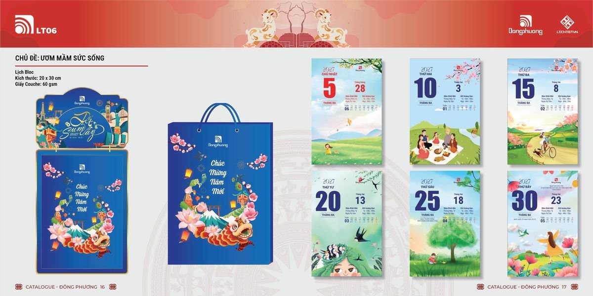 Lịch Bloc ĐP 2027 DP07 Quà Tặng Khuyến Mại Kích Cầu Cuối Năm