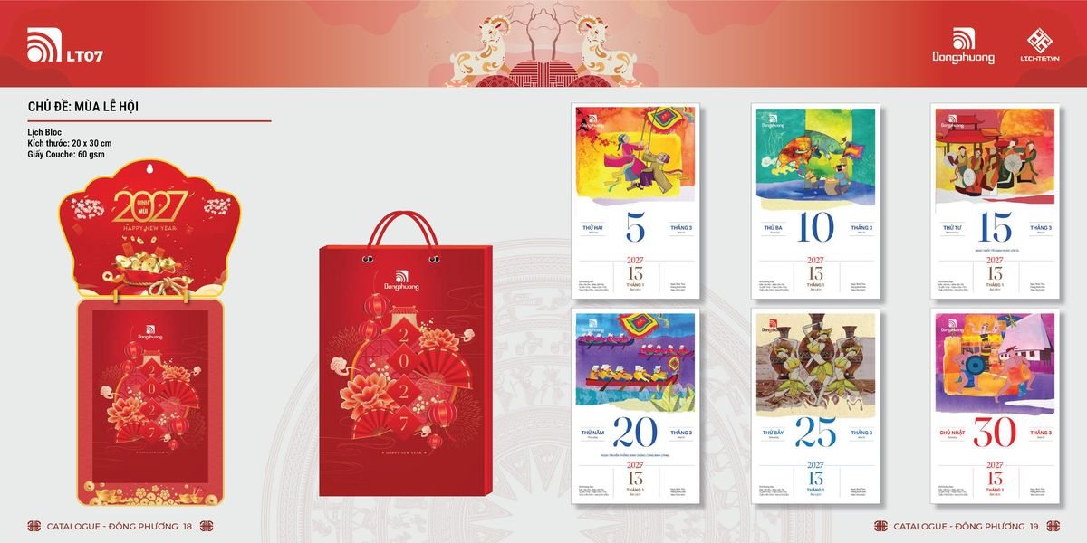 Lịch Bloc ĐP 2027 DP08 Quà Tặng Khuyến Mại Kích Cầu Cuối Năm