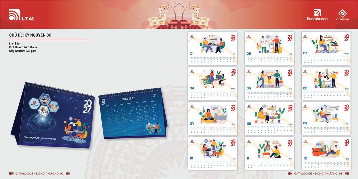 Lịch Bloc ĐP 2027 DP45 Quà Tặng Khuyến Mại Kích Cầu Cuối Năm