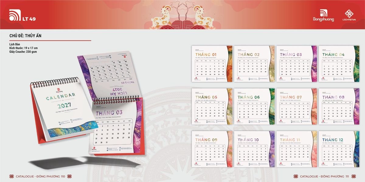 Lịch Bloc ĐP 2027 DP54 Quà Tặng Khuyến Mại Kích Cầu Cuối Năm