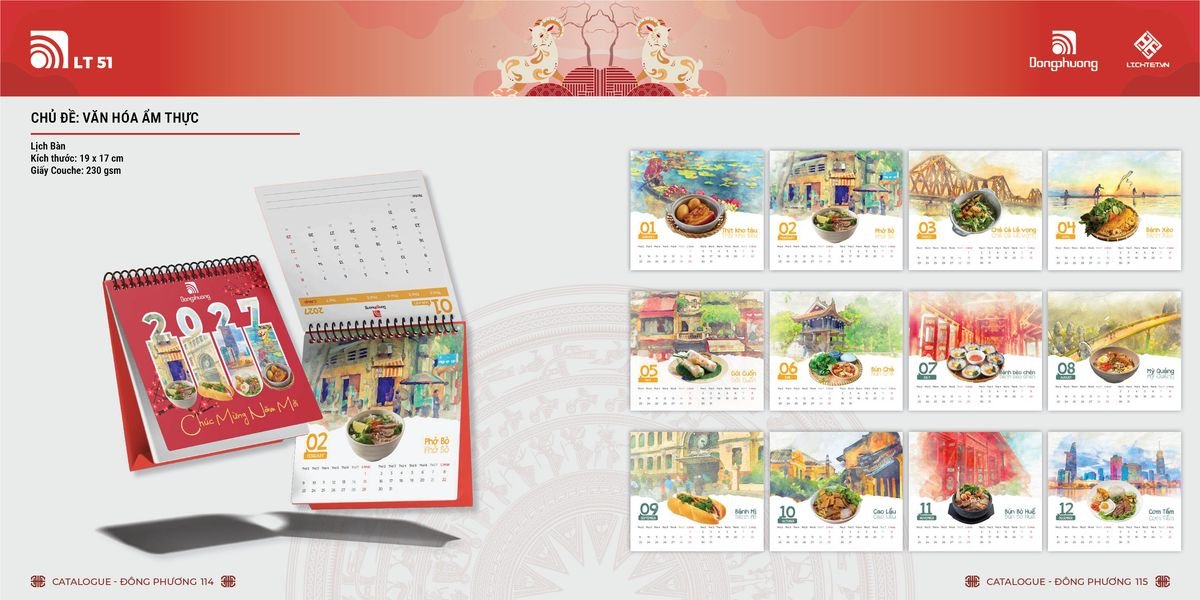 Lịch Bloc ĐP 2027 DP56 Quà Tặng Khuyến Mại Kích Cầu Cuối Năm