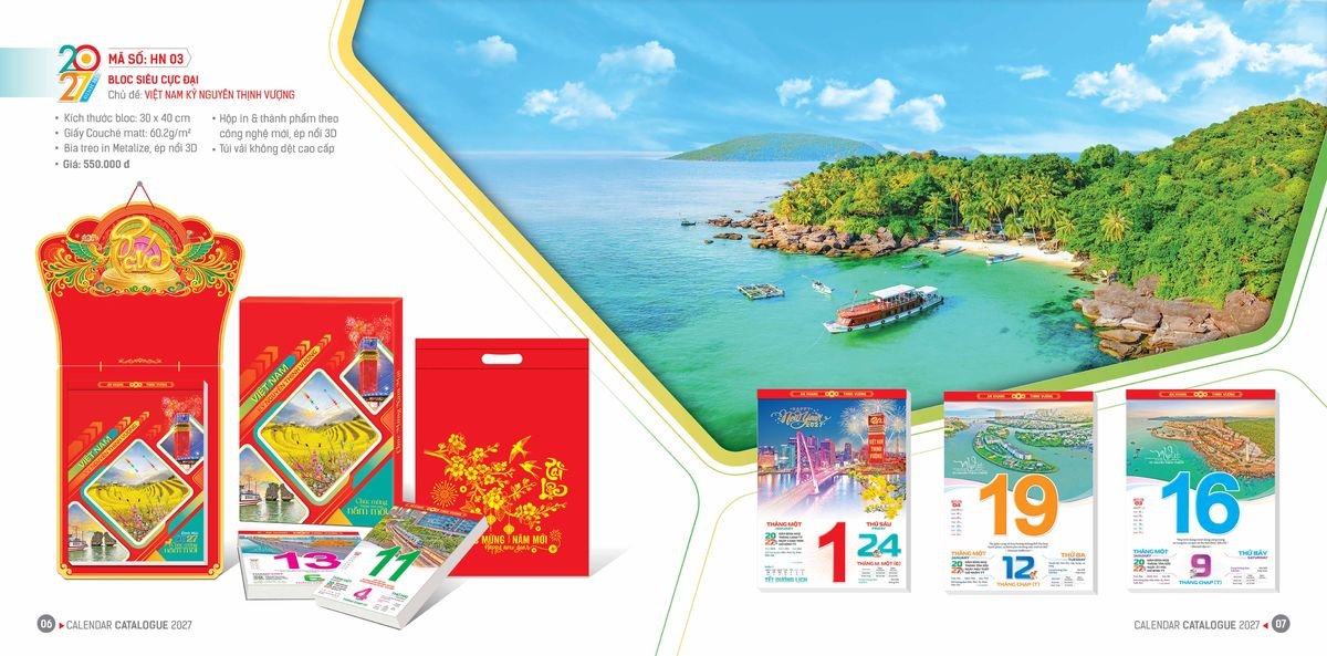 Lịch Bloc Hoa Niên 2027 ĐP DPHN02 Quà Tặng Khuyến Mại Kích Cầu Cuối Năm