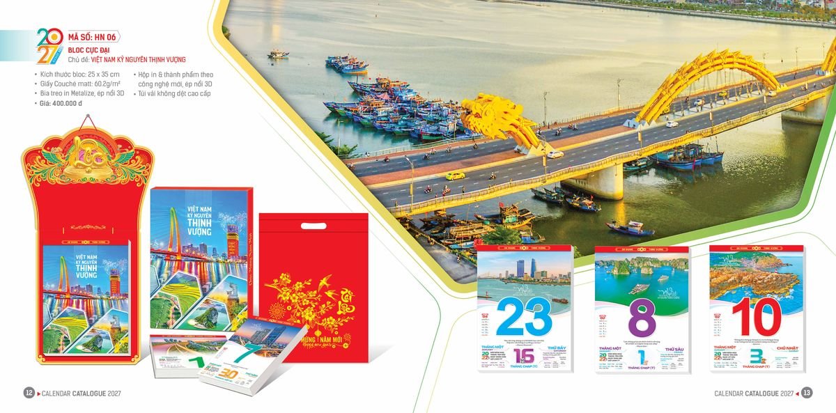 Lịch Bloc Hoa Niên 2027 ĐP DPHN05 Quà Tặng Khuyến Mại Kích Cầu Cuối Năm