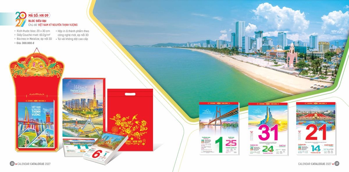 Lịch Bloc Hoa Niên 2027 ĐP DPHN08 Quà Tặng Khuyến Mại Kích Cầu Cuối Năm