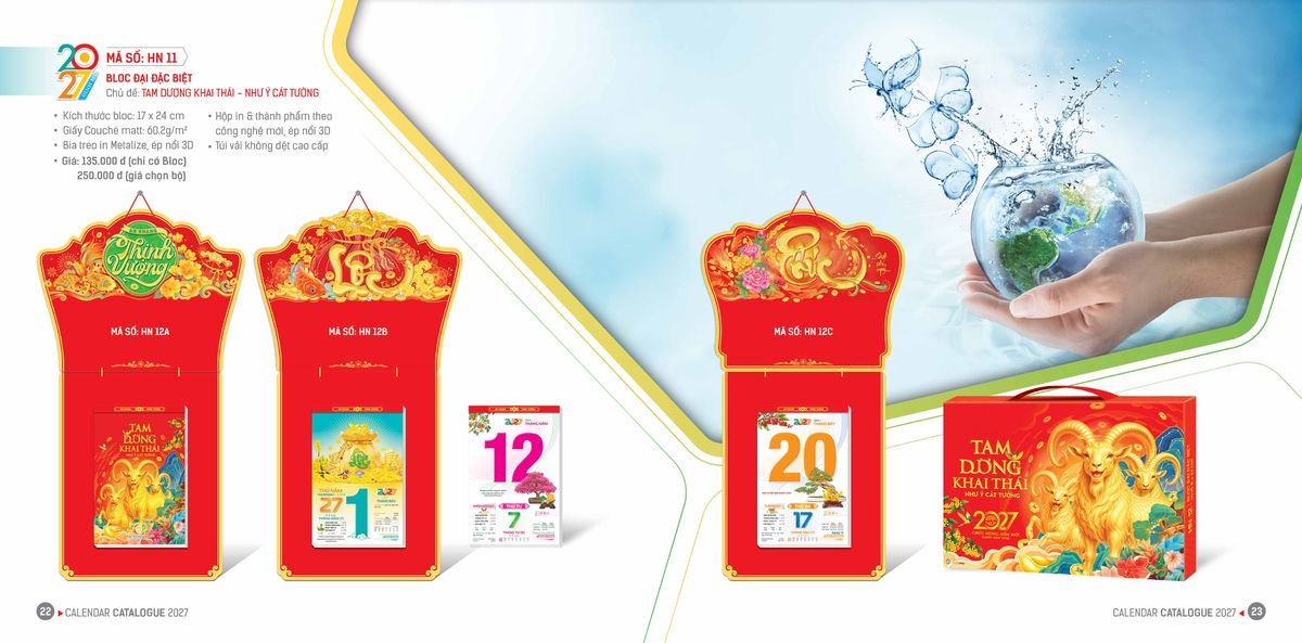 Lịch Bloc Hoa Niên 2027 ĐP DPHN10 Quà Tặng Khuyến Mại Kích Cầu Cuối Năm