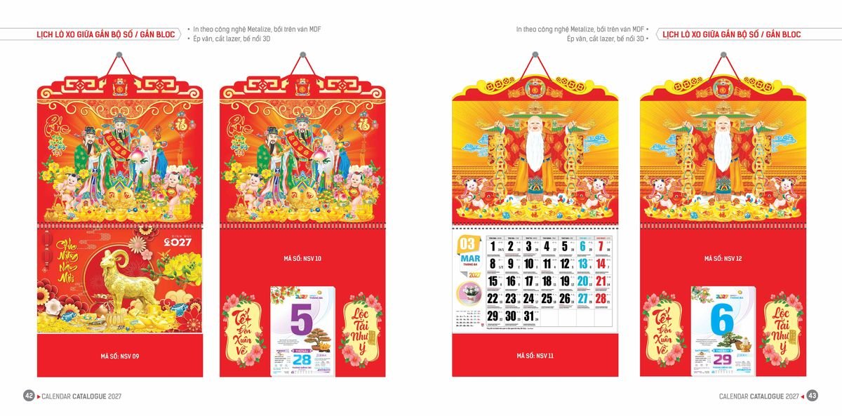 Lịch Bloc Hoa Niên 2027 ĐP DPHN20 Quà Tặng Khuyến Mại Kích Cầu Cuối Năm