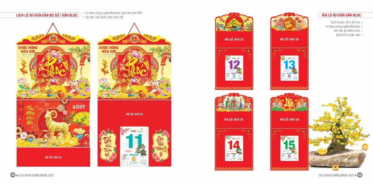 Lịch Bloc Hoa Niên 2027 ĐP DPHN23 Quà Tặng Khuyến Mại Kích Cầu Cuối Năm