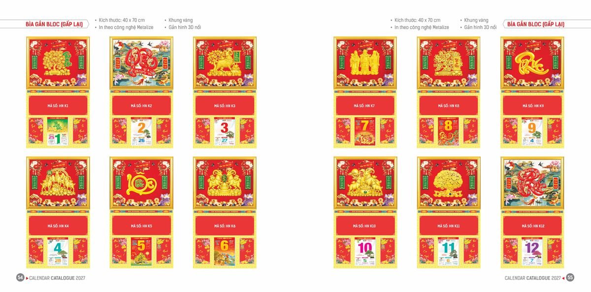Lịch Bloc Hoa Niên 2027 ĐP DPHN26 Quà Tặng Khuyến Mại Kích Cầu Cuối Năm
