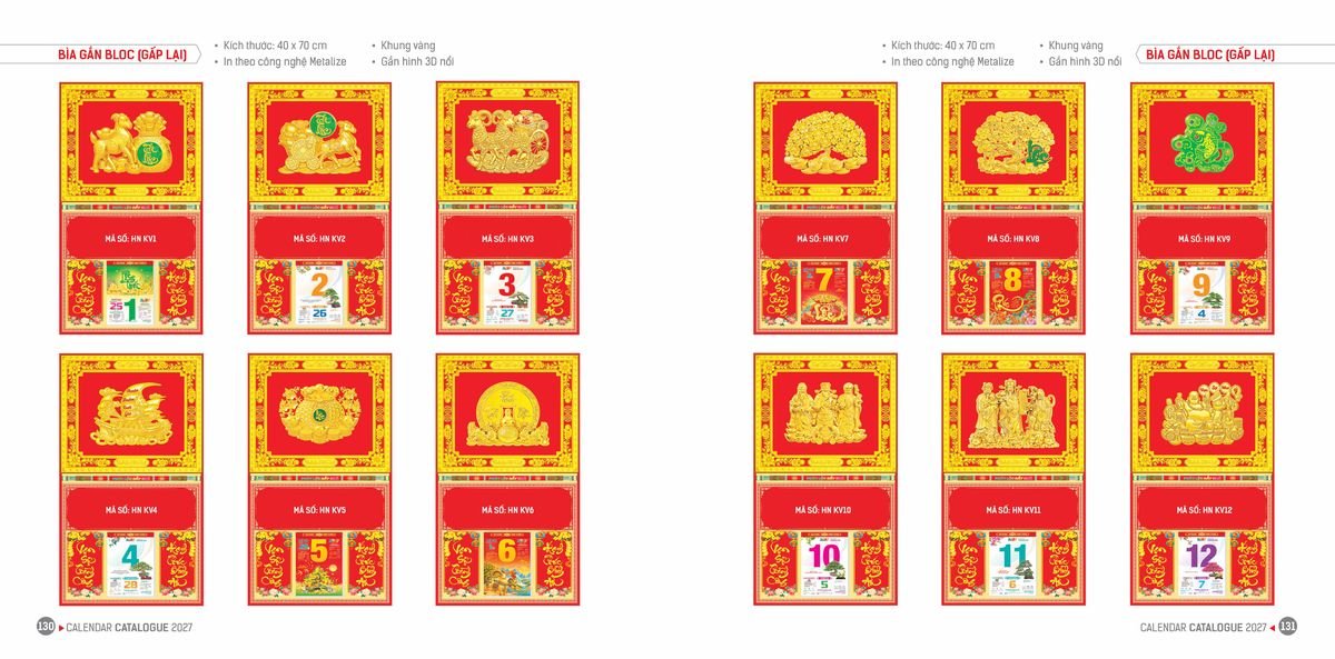 Lịch Bloc Hoa Niên 2027 ĐP DPHN64 Quà Tặng Khuyến Mại Kích Cầu Cuối Năm