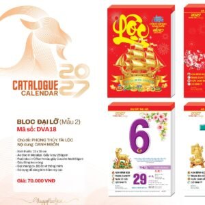 Lịch Bloc 2027 DVA Mẫu DVA18 (13 x 19cm) Quà Tặng Khuyến Mại Kích Cầu Cuối Năm in logo doanh nghiệp quà tặng Tết tại Quà Tặng Khuyến Mại KM