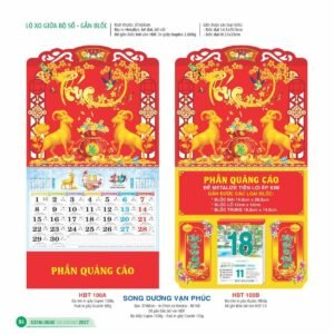 Lịch Treo Tường Lò Xo 2027 HBT Mẫu HBT101B (23  x  24 cm) Quà Tặng Khuyến Mại Kích Cầu Cuối Năm in logo doanh nghiệp quà tặng Tết tại Quà Tặng Khuyến Mại KM