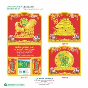 Lịch Treo Tường Lò Xo 2027 HBT Mẫu HBT119 (37 x 68cm) Quà Tặng Khuyến Mại Kích Cầu Cuối Năm in logo doanh nghiệp quà tặng Tết tại Quà Tặng Khuyến Mại KM