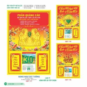 Lịch Bìa Treo 2027 HBT Mẫu HBT178 (15 x 19cm) Quà Tặng Khuyến Mại Kích Cầu Cuối Năm in logo doanh nghiệp quà tặng Tết tại Quà Tặng Khuyến Mại KM