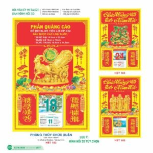 Lịch Bìa Treo 2027 HBT Mẫu HBT183 (15 x 19cm) Quà Tặng Khuyến Mại Kích Cầu Cuối Năm in logo doanh nghiệp quà tặng Tết tại Quà Tặng Khuyến Mại KM