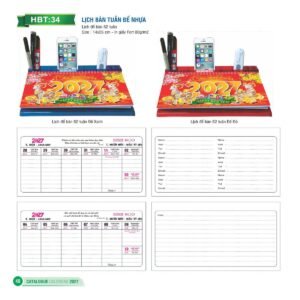 Lịch Để Bàn 2027 HBT Mẫu HBT34 (14 x 26cm) Quà Tặng Khuyến Mại Kích Cầu Cuối Năm in logo doanh nghiệp quà tặng Tết tại Quà Tặng Khuyến Mại KM
