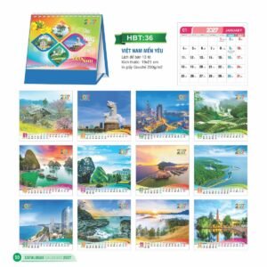Lịch Để Bàn 2027 HBT Mẫu HBT37 (19 x 21cm) Quà Tặng Khuyến Mại Kích Cầu Cuối Năm in logo doanh nghiệp quà tặng Tết tại Quà Tặng Khuyến Mại KM
