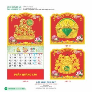 Lịch Treo Tường Lò Xo 2027 HBT Mẫu HBT70 (22  x  23 cm) Quà Tặng Khuyến Mại Kích Cầu Cuối Năm in logo doanh nghiệp quà tặng Tết tại Quà Tặng Khuyến Mại KM
