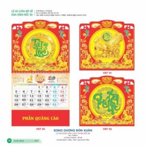 Lịch Treo Tường Lò Xo 2027 HBT Mẫu HBT85 (17  x  18 cm) Quà Tặng Khuyến Mại Kích Cầu Cuối Năm in logo doanh nghiệp quà tặng Tết tại Quà Tặng Khuyến Mại KM